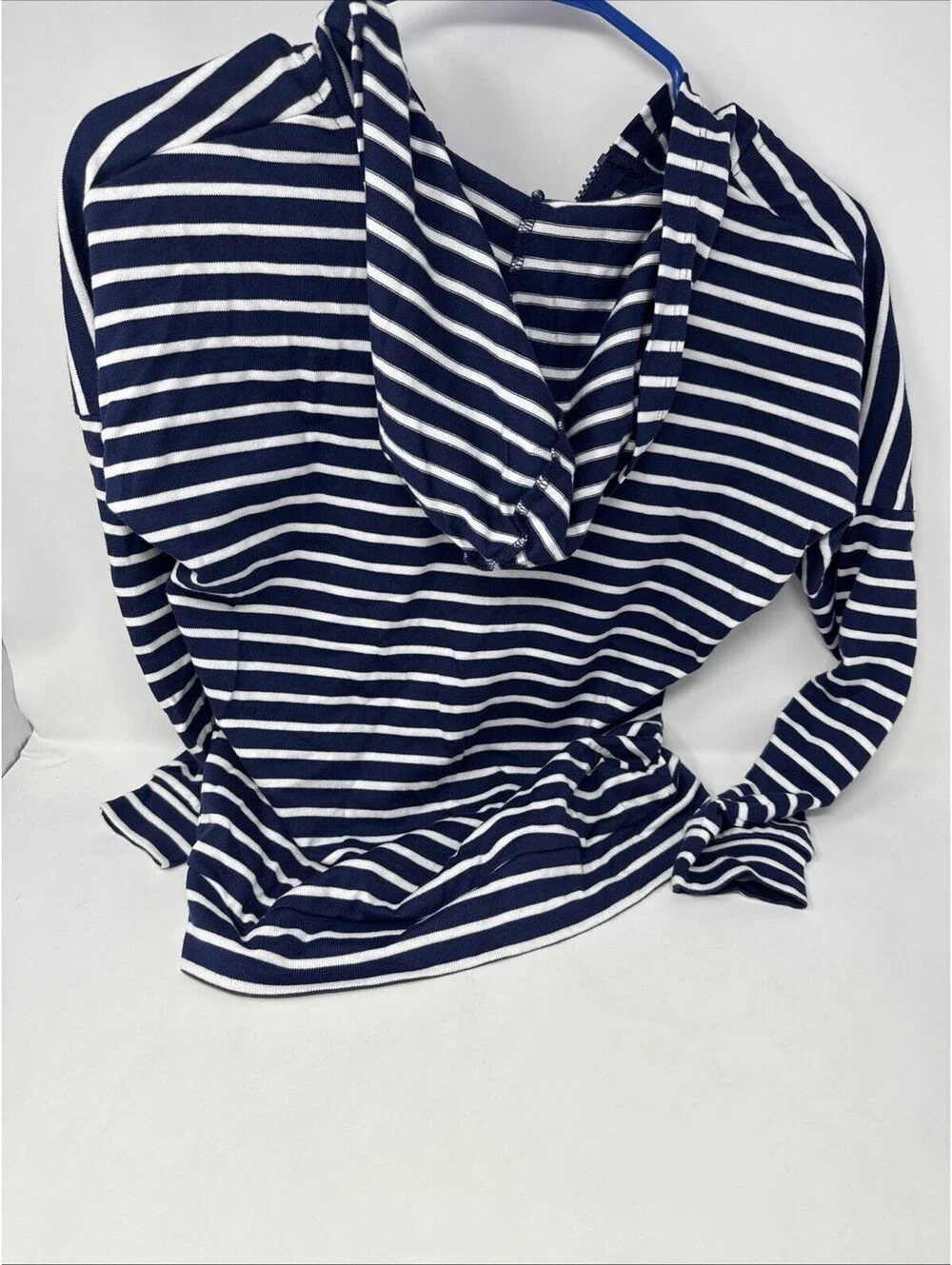 Gymborie Hoodie L 10-12 Girls Blue striped  NWOT $34.95